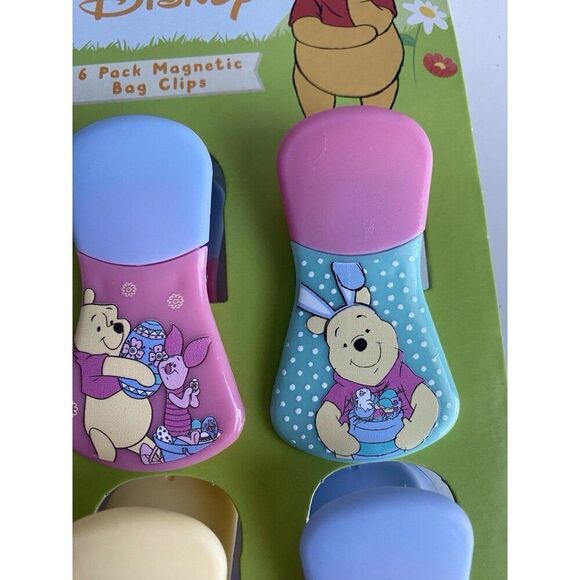 6 Pack Disney Winnie The Pooh Piglet Magnetic Bag Clips Easter Eggs Spring NEW - Picture 5 of 12